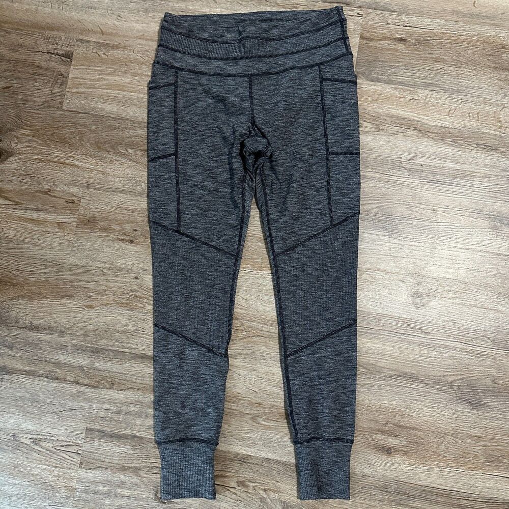 Athleta Womens Excursion Tight Medium Grey Sweatpants Winter Leggings